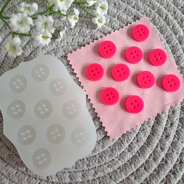 15mm button silicone mold/mould, resin molds, silicone molds, translucent silicone mold, silicone moulds, made to order