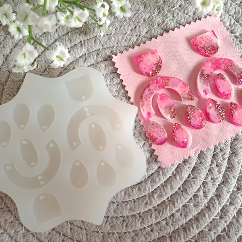 Chandelier silicone earring mold/mould, resin molds, silicone molds, translucent silicone mold, silicone moulds, made to order
