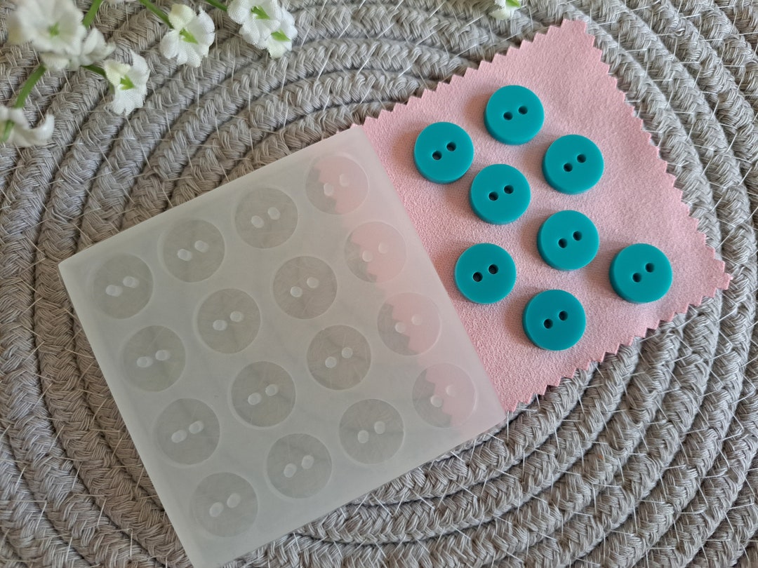 15mm Button Silicone Mould With 2 Hole Prongs, Button Molds, Resin ...