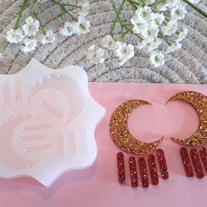 Large silicone earring mold/mould, resin molds, silicone molds, translucent silicone mold, silicone moulds, made to order