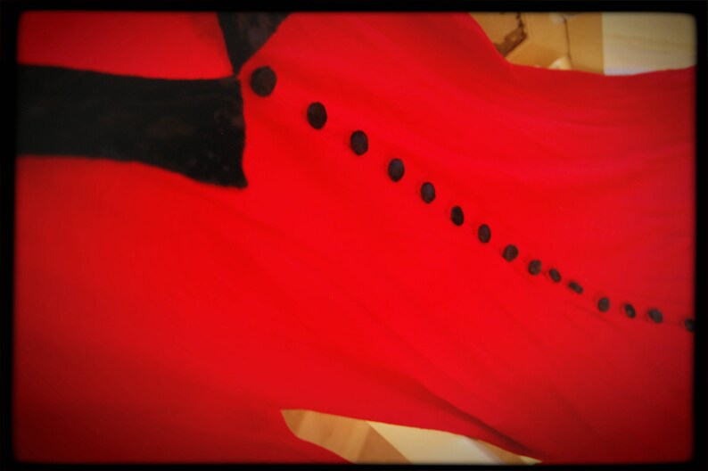 Vintage 80s Red Witchy Dress