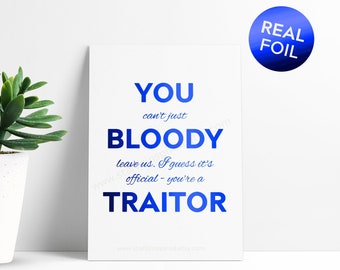 Traitor Leaving Card Etsy Traitor Leaving Card Etsy