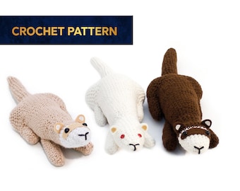 Patrón de crochet para hurón, juguete o decoración (descarga digital)