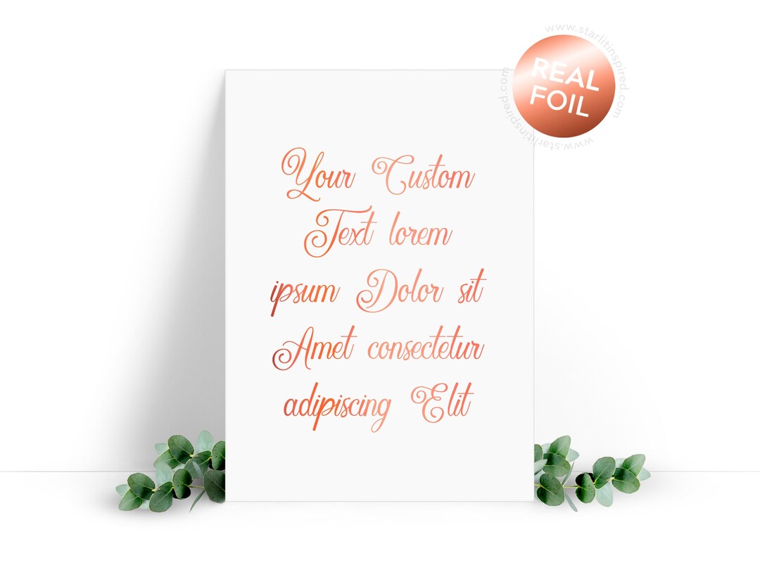 Write Your Own Message Greeting Card. Personalised Foil Greeting Card ...