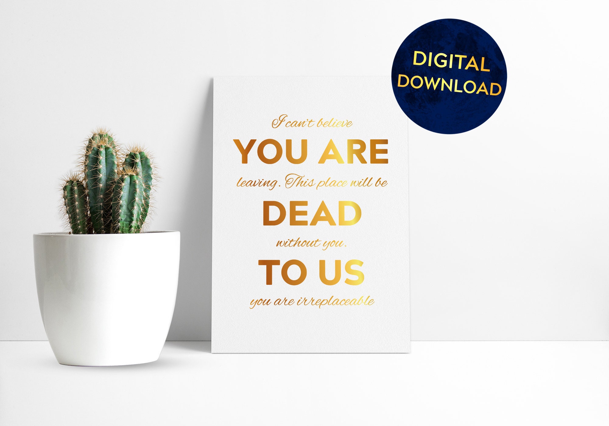 Leaving card instant DIGITAL download printable card You | Etsy