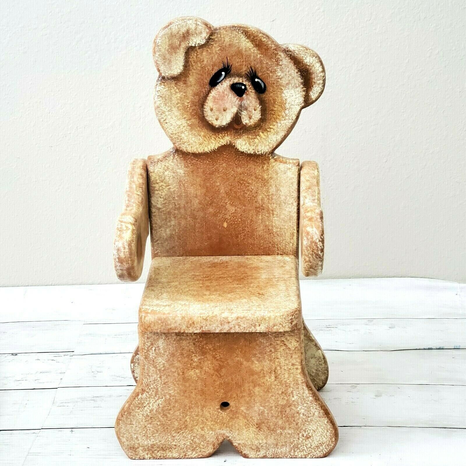Wooden teddy bear chair sales