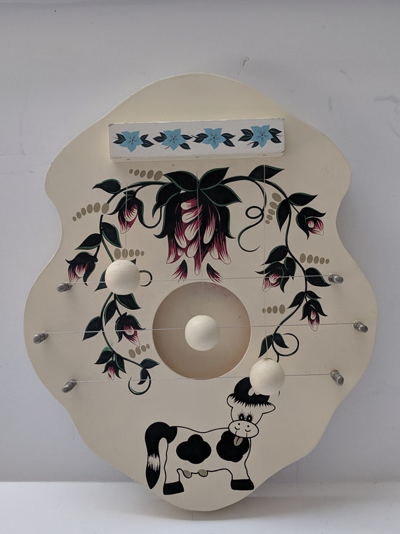 Vintage Wooden Hanging Xylophone Country Wall Decor Farm Cow Etsy