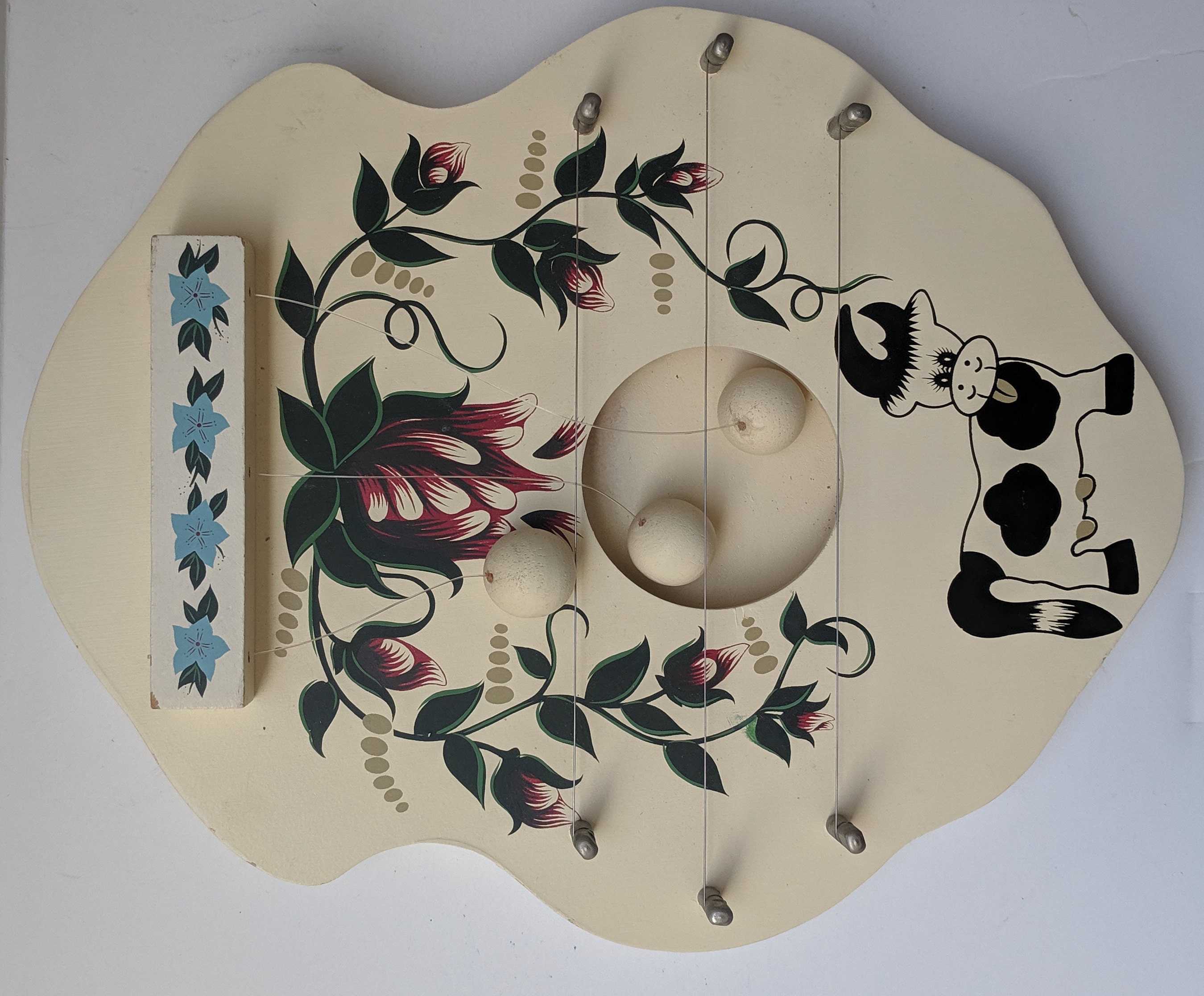 Vintage Wooden Hanging Xylophone Country Wall Decor Farm Cow Etsy