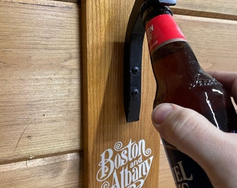 Abridor de botellas de Boston y Albany Railroad - Abridor de botellas de ferrocarril - Boston y Albany - Abridor de botellas de montaje en pared - Regalo de ferrocarril