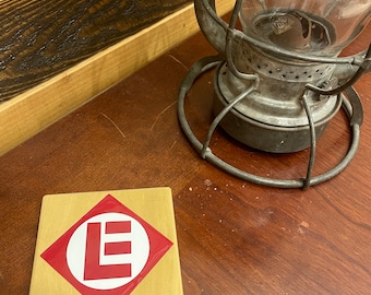 Montaña rusa del ferrocarril Erie Lackawanna - Posavasos del ferrocarril - Posavasos de madera - Regalo del ferrocarril - Regalo de Navidad del ferrocarril