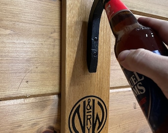 Norfolk and Western Railroad - Abridor de botellas de Norfolk y Western Railroad - Abridor de botellas de ferrocarril - Abridor de botellas montado en la pared