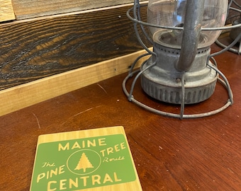 Maine Central Railroad - Posavasos de madera - Posavasos de ferrocarril - Decoración del ferrocarril - Regalo del ferrocarril