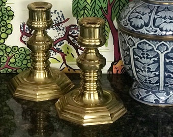 Pair of Vintage Brass Andrea by Sadek Candlestick Holders