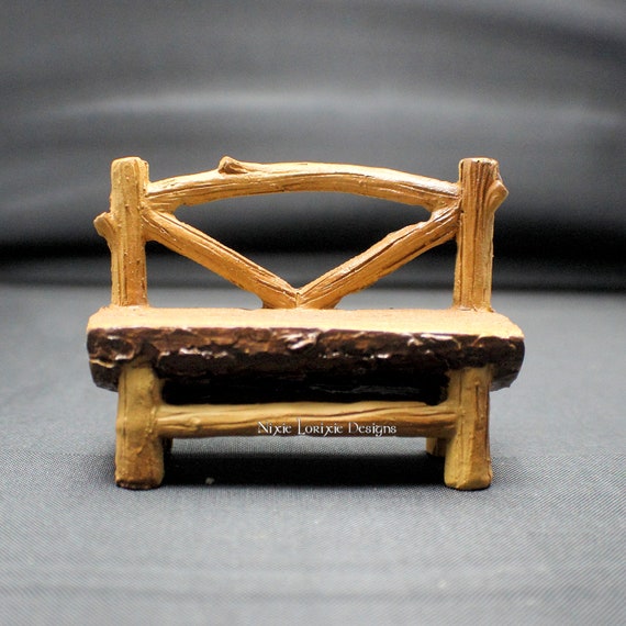Fairy Garden Log Bench Etsy
