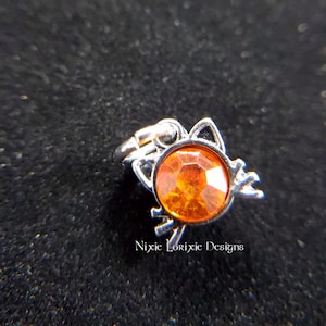 CLEARANCE - Now 50% off!  Cat Face Birthday Stone Charms for Bracelets, Necklaces, Earrings, or Pins - July - December