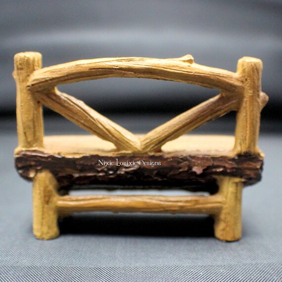 Fairy Garden Log Bench Etsy