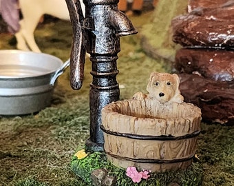 Fairy Garden or Terrarium Puppy at the Well