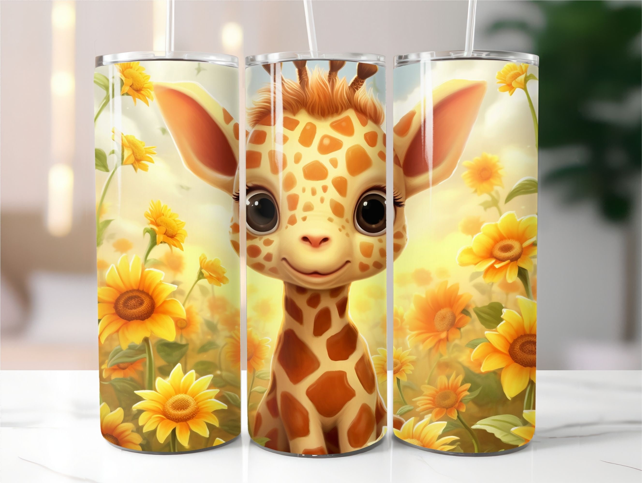 Giraffe with Sunglasses 20 oz Skinny Sublimation Tumbler – KTBug