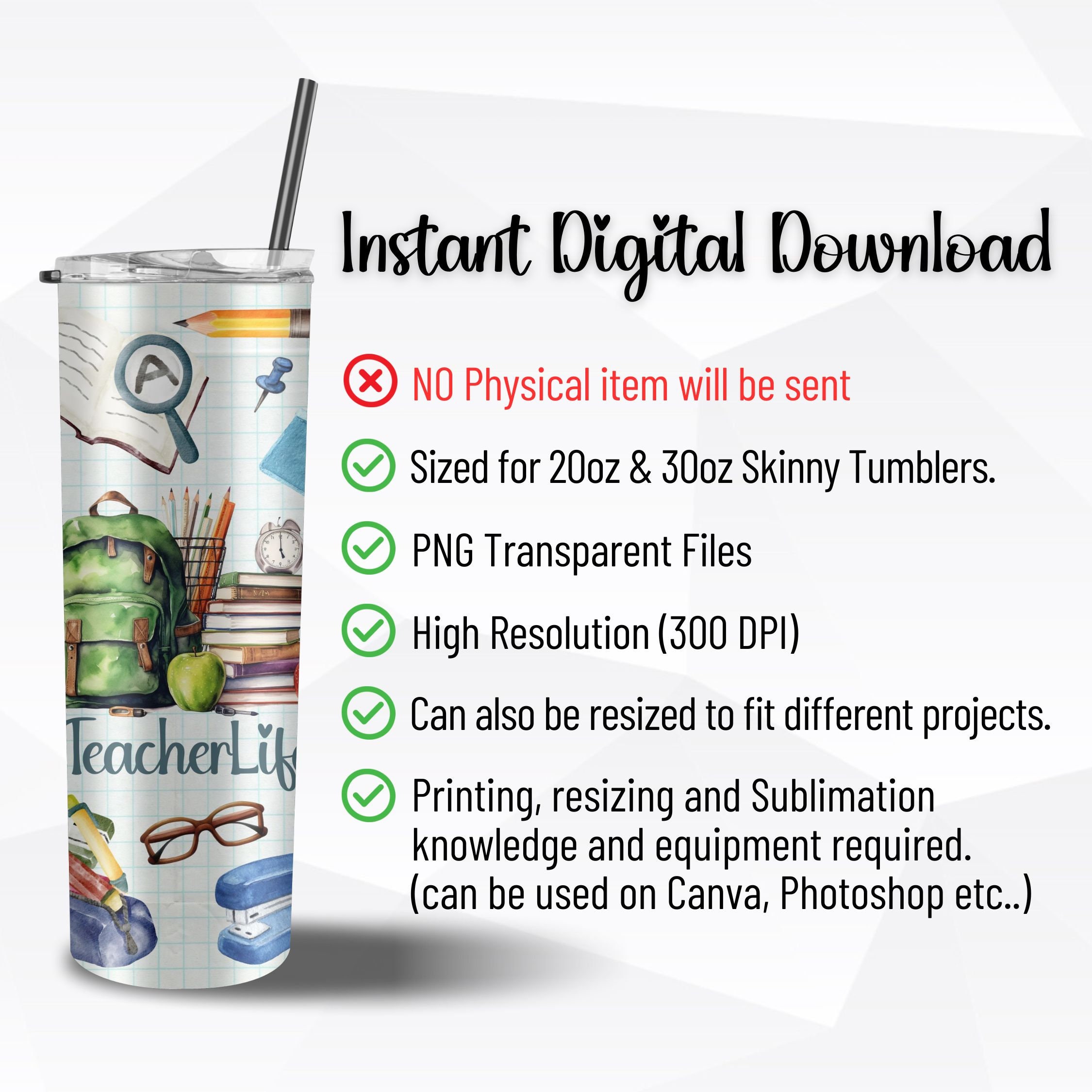 Male Teacher Tumbler Sublimation Design, Teacher Tumbler Wrap for Male