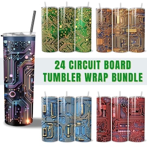 24 Circuit Board Tumbler Wrap for Men IT Engineer Computer Programmer Tech Guy Nerd Sublimation PNG 20oz 30oz Skinny Tumbler Wrap Bundle