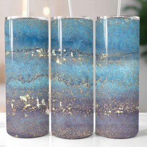 Glitter Ocean Tumbler Wrap Sublimation Designs 20 oz Skinny Tumbler Wrap Designs 20oz 30oz Straight Tapered Sublimation PNG Template Digital