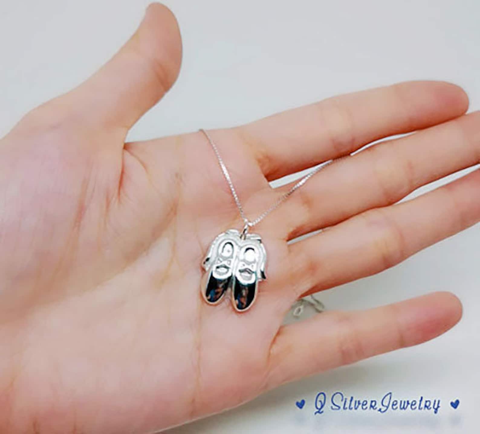 ballet shoes necklace sterling silver jewelry - great christmas birthday gifts for ballerina ballet dancers dance teachers