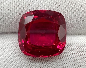 14mm Cushion Shape Mozambique Pigeon Red Ruby Loose Gemstone , Faceted Ruby Top Quality Loose Ruby Stone Gemstone Jewelry 15.10 Carat