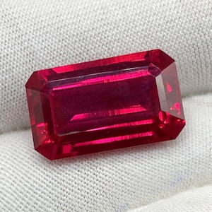 Top Quality Mozambique Pigeon Red Ruby Loose Gemstone , Loose Ruby Stone Octagon Shape 11x18mm Emerald cut Gemstone Jewelry 15.80 Carat