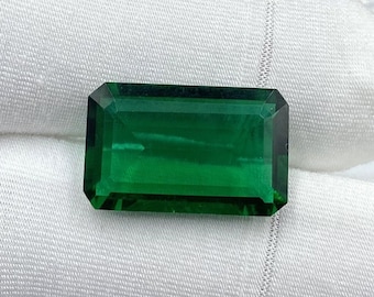11 x 18 mm vert émeraude zambien en vrac, bijoux en pierres précieuses taille émeraude de forme octogonale de qualité supérieure, 10,50 carats