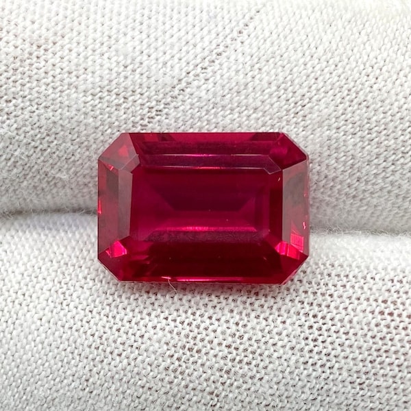 10x14mm Mozambique Pigeon Red Ruby Loose Gemstone , Top Quality Loose Ruby Stone Octagon Shape Emerald cut Gemstone Jewelry 11.00 Carat