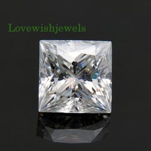 Princess Cut Moissanite GRA Certified D Color VVS1 Clarity 6-15MM Loose Moissanite Stone, Excellent Cut Square Shape Moissanite Gemstone