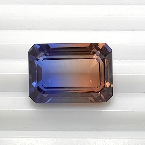 Piedra suelta de turmalina de cristal bicolor duo, piedra doblete de turmalina bicolor, forma de octágono de piedra preciosa 10x14 mm, fabricación de joyas de piedras preciosas