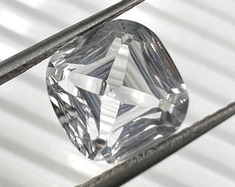 Zafiro blanco de talla Asscher, impecable, piedra preciosa suelta, 10 mm, calidad AAA