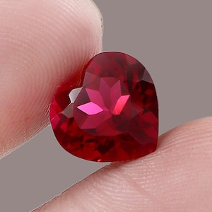 10x10mm Mozambique Red Ruby Loose Stone, Heart Cut Gemstone