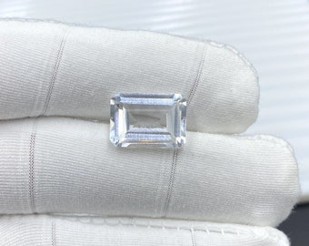 Saphir Blanc Naturel De Ceylan (Sri Lanka) - Qualité AA++ - Forme Cœur 9x9mm - Certifié GGI - Neuf