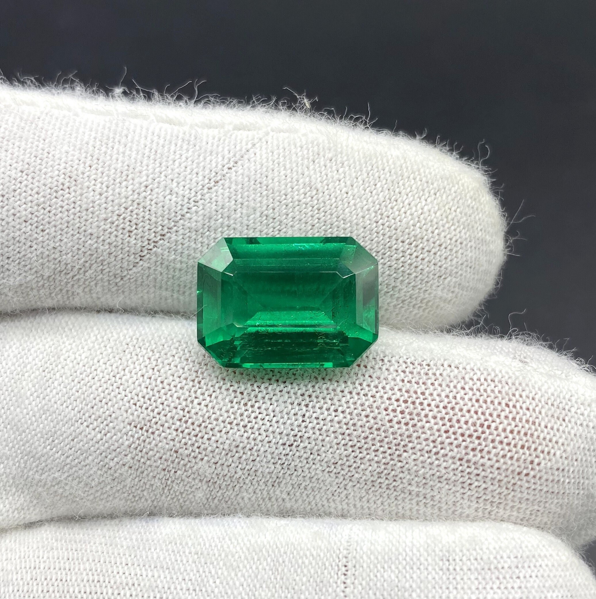 10x14mm Zambian Green Emerald Loose Gemstone , Top Quality Loose Emerald Stone Octagon Shape Emerald cut Gemstone Jewelry 9.00 Carat