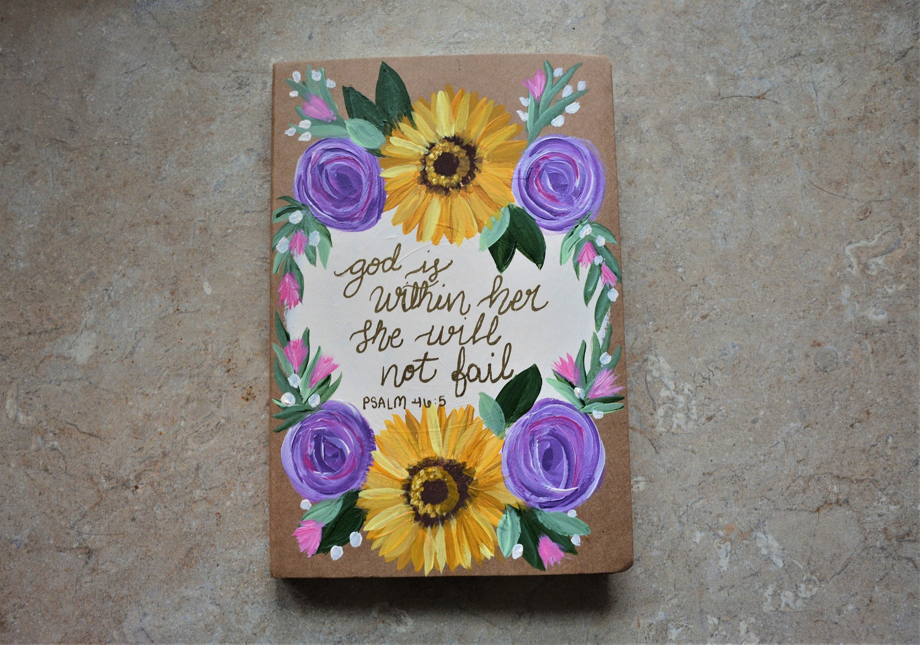 Painted Journal Hand Painted Journal Floral Painted Journal Etsy