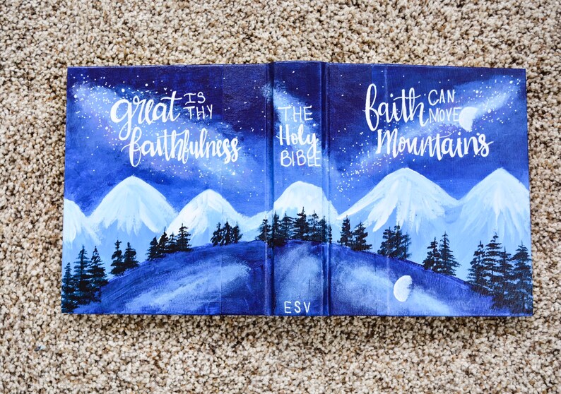 Painted Journaling Bible Hand Painted Bible Floral Painted Etsy