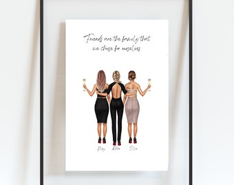 Best Friend Print, Personalised Print, Quote Wall Art, Best Friend Gift, Birthday Gift for Her, Gift for Friend, Bestie Gifts