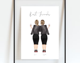 Best Friend Print, Personalised Friend Print, Bestie Gift, Birthday Gift, Best Friend Gifts, Christmas Present, Gift for Friends, Sisters