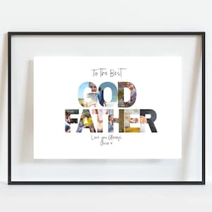 Godmother Print, Personalised Godmother Gift, Godmother Photo Print, Personalised Photo Print, Christening Gift, Godmother Gift image 2