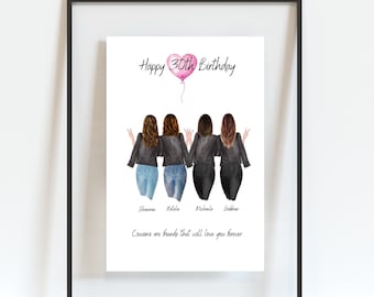 30th Birthday Gift For Her, Friend Present, Birthday Gift, Personalised Birthday Gift, Best Friend Gifts, Personalised Print