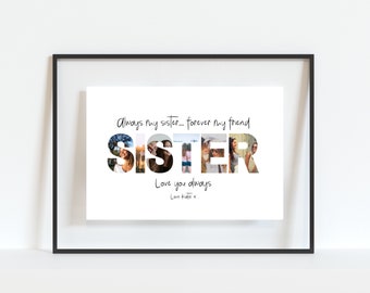 Personalised Photo Print, Sister Print, Sister Photo Gift, Personalised Print, Sister Present, Christmas Gift for Her