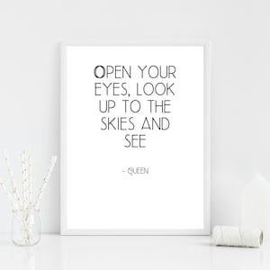 Queen, Bohemian Rhapsody Lyrics, Song Lyrics Print, Typography Print, Prints For The Home