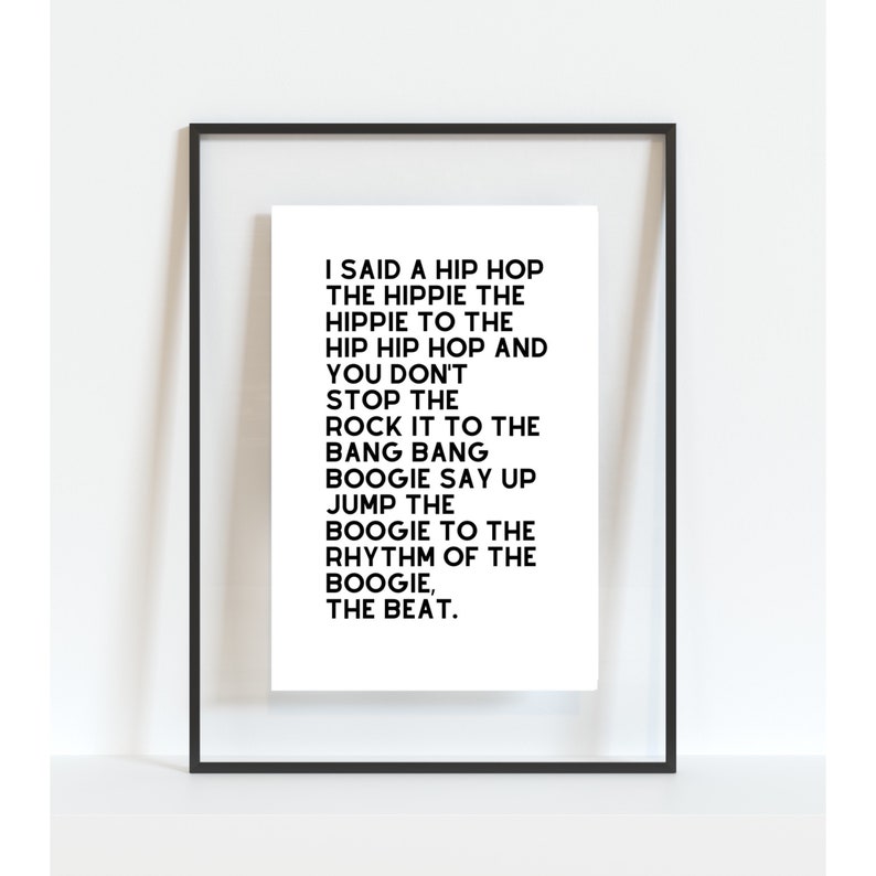 Rappers Delight song Lyrics Print Picture Wall Art Song Etsy