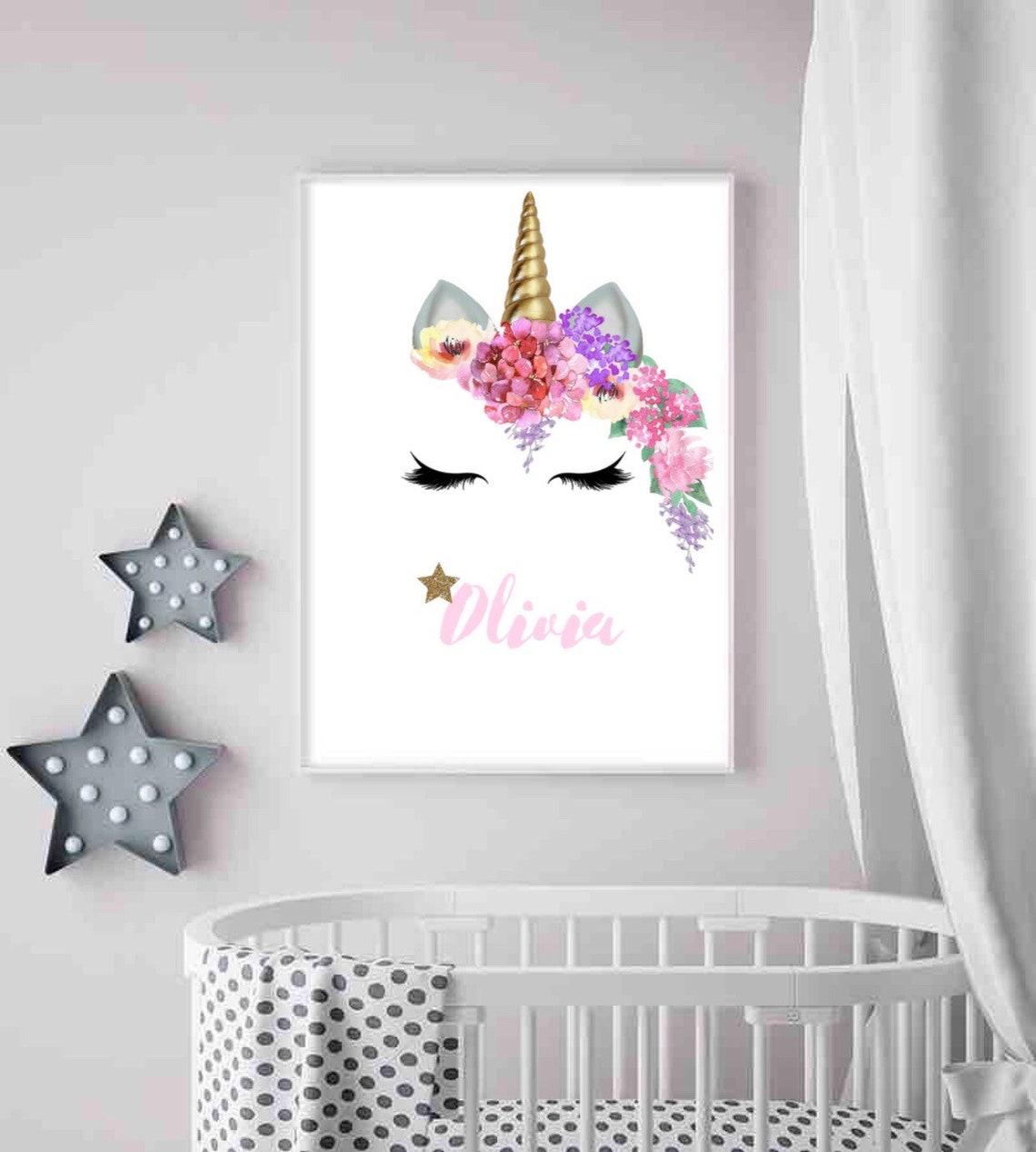 Personalised Girls Unicorn Print Name Print Girls Room - Etsy