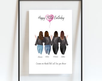 Beste Freundin Print, 18. Geburtstagsgeschenk, Personalisierter Druck, Geburtstagsgeschenk, Wohndekor, Schwester Print, 18 Geburtstag, 18. Geburtstag, Bestie Geschenk