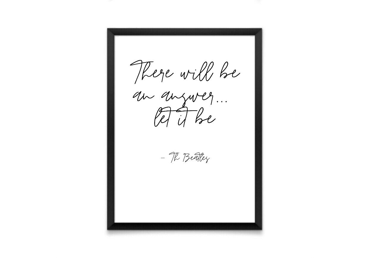 The Beatles Let It Be Song Lyrics Print Typography Print - Etsy
