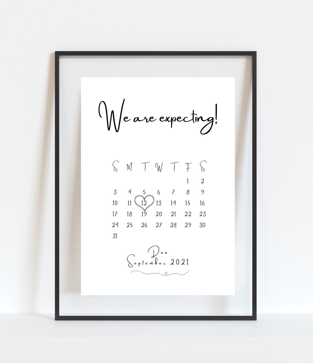 Pregnancy Reveal Calendar, Baby Announcement, Pregnancy Reveal