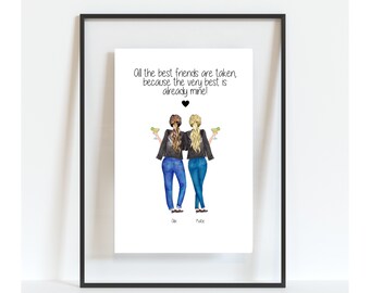 Personalised Friendship Print | Best Friend Gift | Friendship Gift | Bestie Gift | Family portrait | Christmas Gift For Friends